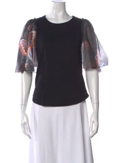 Pre-owned See By Chloé Printed Crew Neck T-shirt In Black