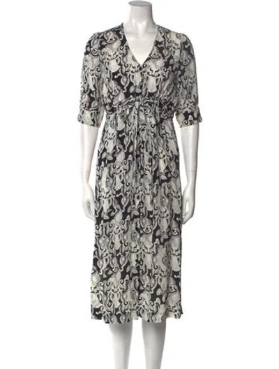 Pre-owned See By Chloé Printed Midi Length Dress In Black