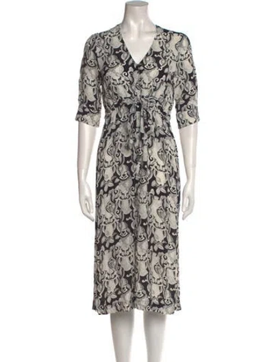 Pre-owned See By Chloé Printed Midi Length Dress In Black