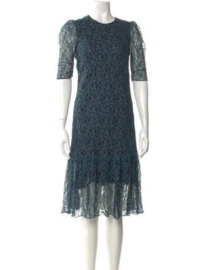 Pre-owned See By Chloé Printed Midi Length Dress In Blue