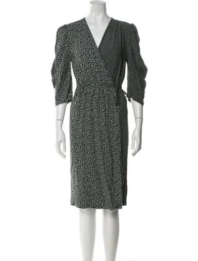 Pre-owned See By Chloé Printed Midi Length Dress In Green