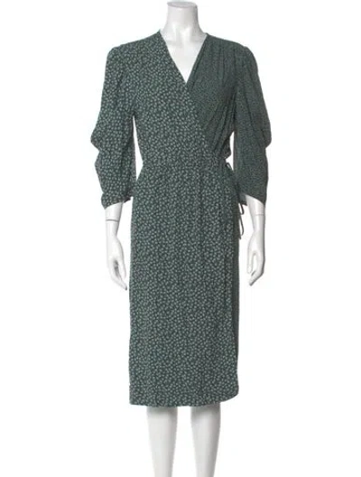 Pre-owned See By Chloé Printed Midi Length Dress In Green