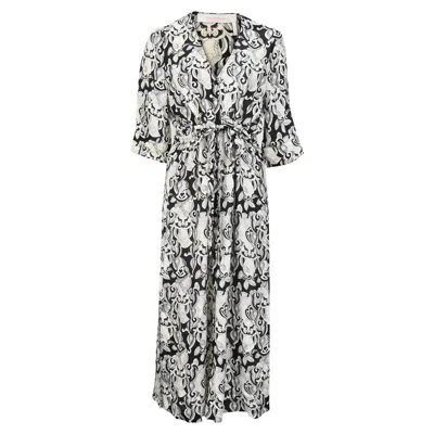 See By Chloé Printed Midi Length Dress In Black Viscose