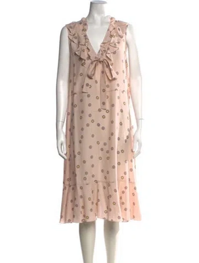 Pre-owned See By Chloé Printed Midi Length Dress In Pink