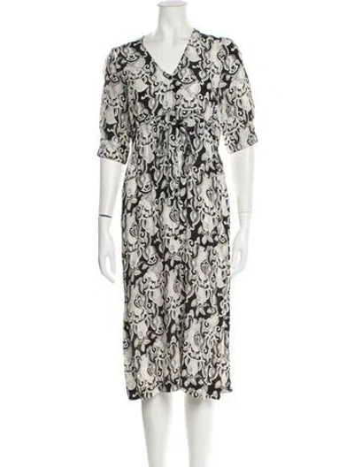 Pre-owned See By Chloé Printed Midi Length Dress In White