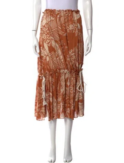 Pre-owned See By Chloé Printed Midi Length Skirt In Orange