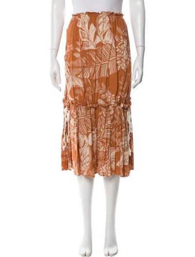 Pre-owned See By Chloé Printed Midi Length Skirt In Orange