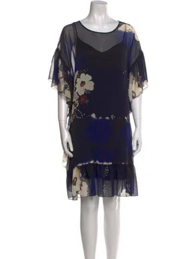 Pre-owned See By Chloé Printed Mini Dress In Blue