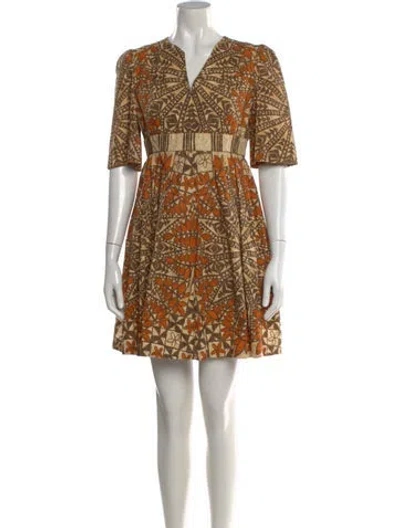 Pre-owned See By Chloé Printed Mini Dress In Brown