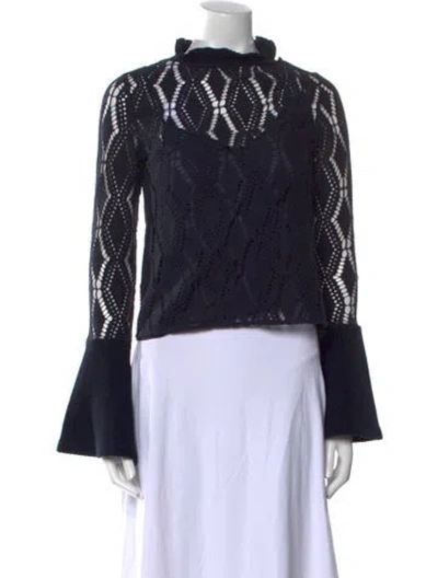 Pre-owned See By Chloé Printed Mock Neck Sweater In Blue