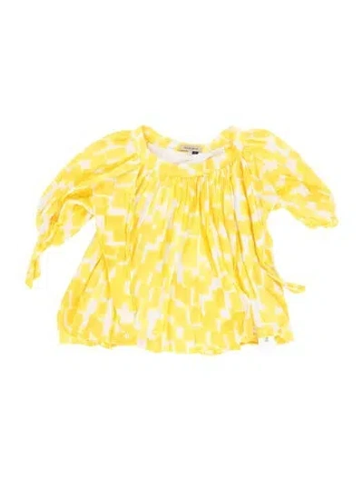 Pre-owned See By Chloé Printed Scoop Neck Blouse In Yellow