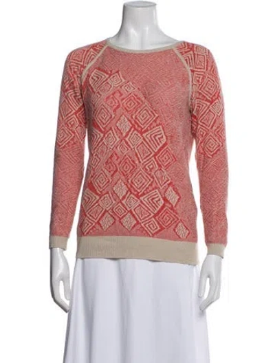 Pre-owned See By Chloé Printed Scoop Neck Sweater In Orange