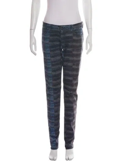 Pre-owned See By Chloé Printed Skinny Leg Pants In Blue