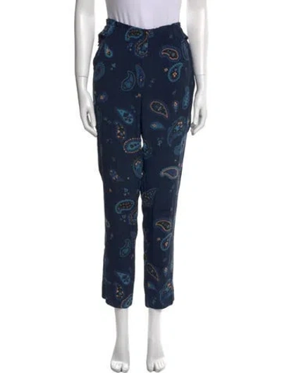 Pre-owned See By Chloé Printed Straight Leg Pants In Blue