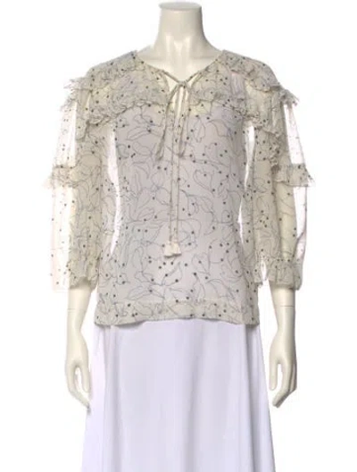 Pre-owned See By Chloé Printed V-neck Blouse In Multi