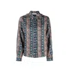 See By Chloé Floral-print Ruffle-collar Shirt In Blue