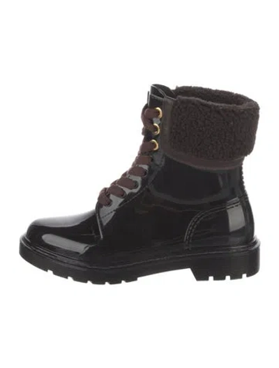 Pre-owned See By Chloé Pvc Combat Boots In Brown