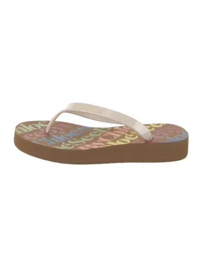 Pre-owned See By Chloé Pvc Printed Flip Flops In Brown