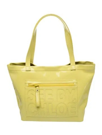 Pre-owned See By Chloé Pvc Shoulder Bag In Yellow