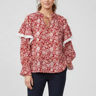 Pre-owned See By Chloé Red/white Floral Print Cotton Blouse L