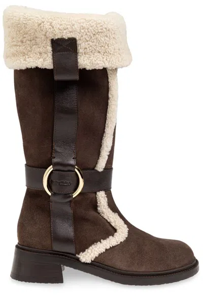 See By Chloé New Ring Boots In Brown
