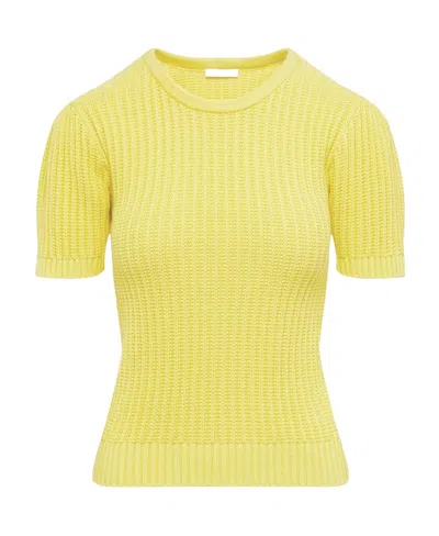 See By Chloé Round Neck Sweater In Yellow
