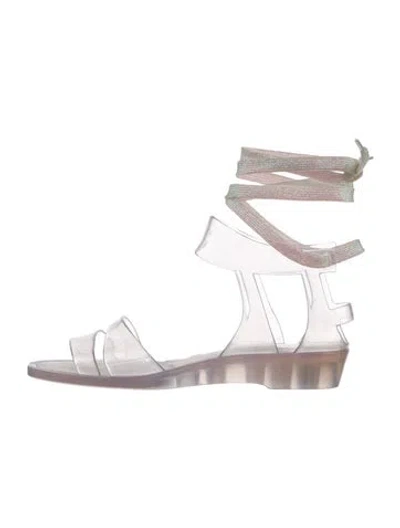Pre-owned See By Chloé Rubber Gladiator Sandals In Silver