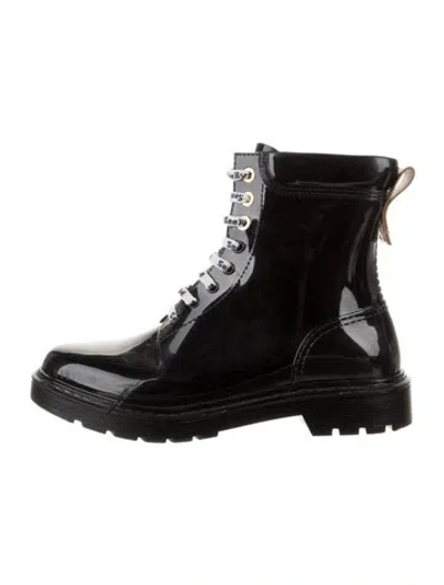 Pre-owned See By Chloé Rubber Lace-up Boots In Black