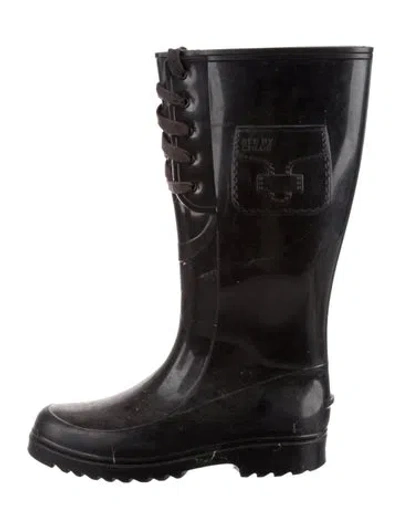 Pre-owned See By Chloé Rubber Rain Boots In Black