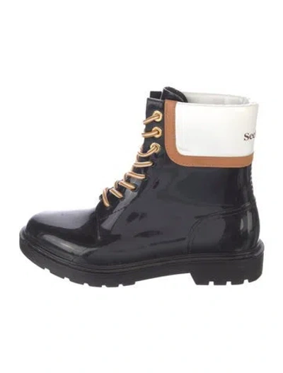 Pre-owned See By Chloé Rubber Rain Boots In Blue