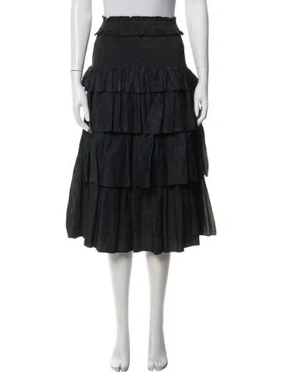 Pre-owned See By Chloé Ruffle Embellishment Midi Length Skirt In Blue