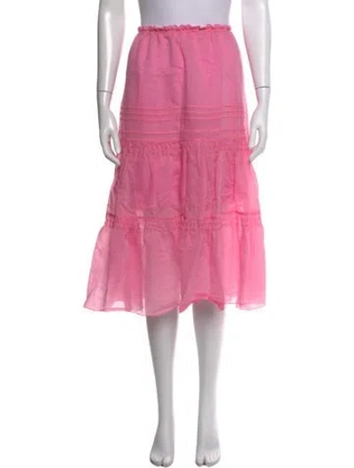 Pre-owned See By Chloé Ruffle Embellishment Midi Length Skirt In Pink