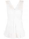 See By Chloé Ruffled V-neck Sleeveless Blouse In White