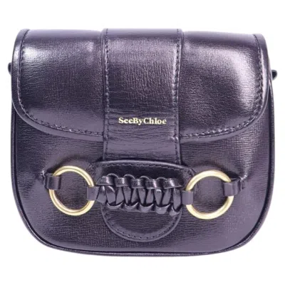 Pre-owned See By Chloé Saddie Leather Crossbody Bag In Gray