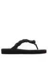 See By Chloé Black Braided Flat Sandals In Black