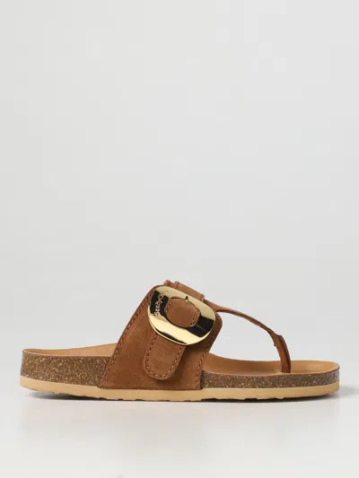 See By Chloé Sandals In Suede In Tobacco