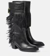 See By Chloé Santiag Leather Knee-high Boots In Black