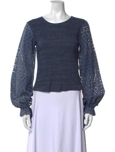 Pre-owned See By Chloé Scoop Neck Long Sleeve Top In Blue