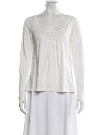 Pre-owned See By Chloé Scoop Neck Long Sleeve Top In White