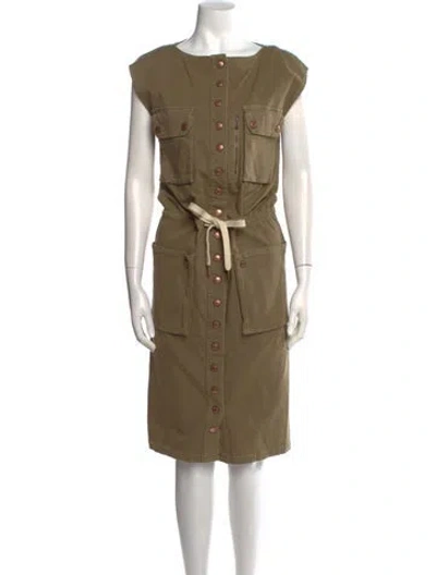 Pre-owned See By Chloé Scoop Neck Midi Length Dress In Green