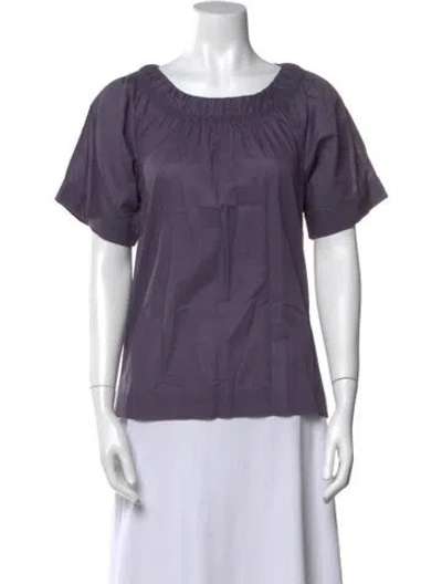 Pre-owned See By Chloé Scoop Neck Short Sleeve Blouse In Purple