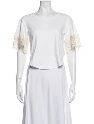 Pre-owned See By Chloé Scoop Neck Short Sleeve Crop Top In White