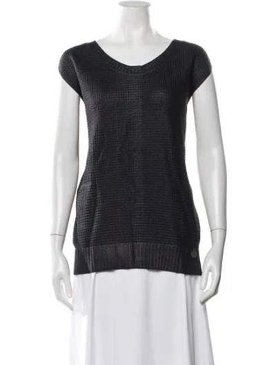 Pre-owned See By Chloé Scoop Neck Short Sleeve Top In Black