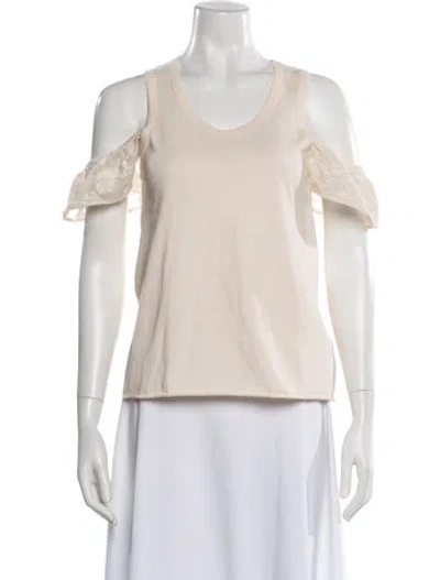 Pre-owned See By Chloé Scoop Neck Short Sleeve Top In Neutral