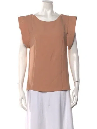 Pre-owned See By Chloé Scoop Neck Short Sleeve Top In Orange