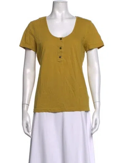 Pre-owned See By Chloé Scoop Neck Short Sleeve Top In Yellow