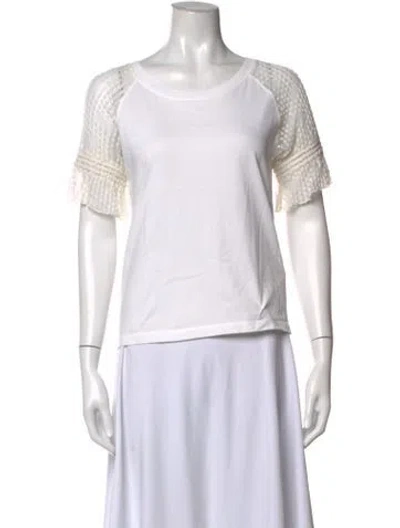 Pre-owned See By Chloé Scoop Neck Short Sleeve T-shirt In White