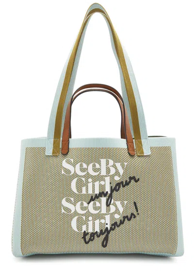 See By Chloé See By Girl Woven Tote In Light Blue