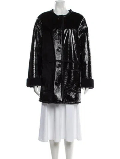 Pre-owned See By Chloé Shearling Faux Fur Coat In Black