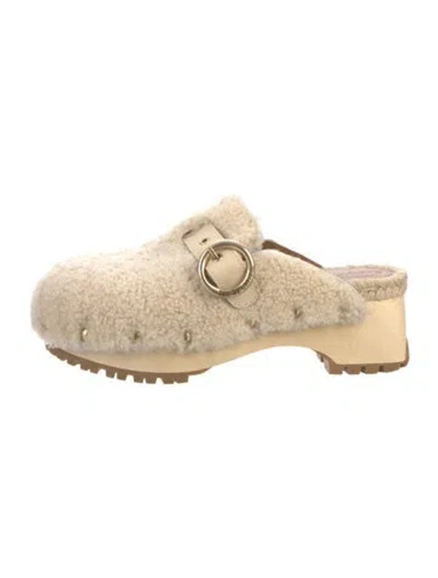 Pre-owned See By Chloé Shearling Sandals In Neutrals